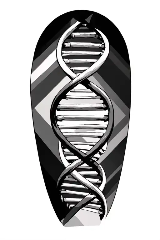 dna double helix geometric pattern inspired tattoo design idea
