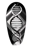 dna double helix geometric pattern inspired tattoo design idea
