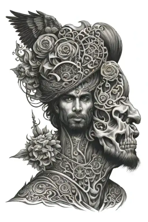 "ASLAM" and some shadowing in the back tattoo design idea