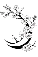 Moon cherry blossom tattoo design idea