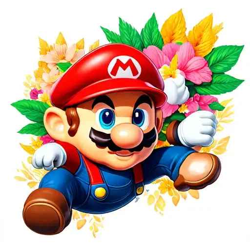 animal crossing Mario tattoo design idea