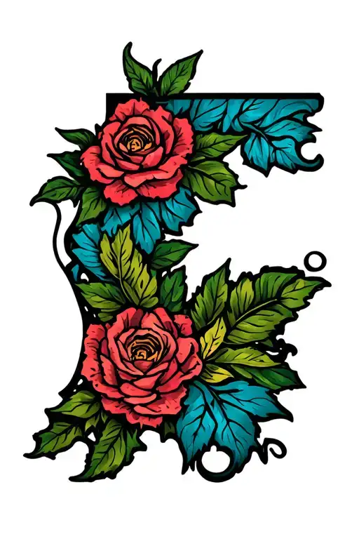 topography louisiana tattoo design idea