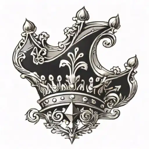 3 point crown made tattoo design idea
