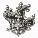 3 point crown made tattoo design idea