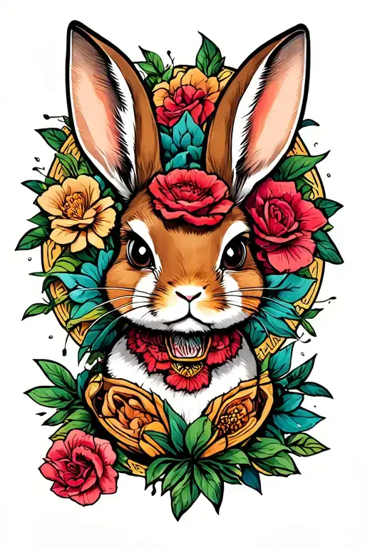 "There is much of me that lacked c" bad bunny logo tattoo design idea