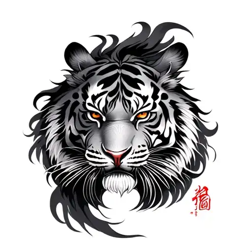 a Chinese tiger versus crane Chinese tattoo tattoo design idea