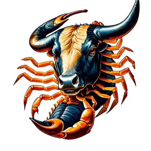 bull with a scorpion tattoo design idea