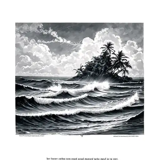 tattoo on back or quad or rib with ocean nature brother passed away memorial  tattoo design idea