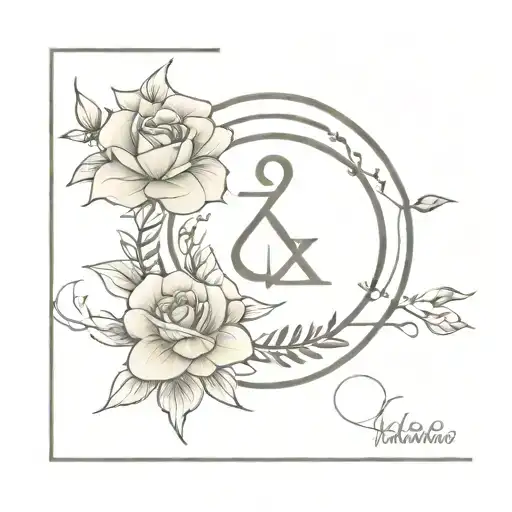 Zodiac sign Cancer Capricorn Virgo Scorpio Anchor Flowers tattoo design idea