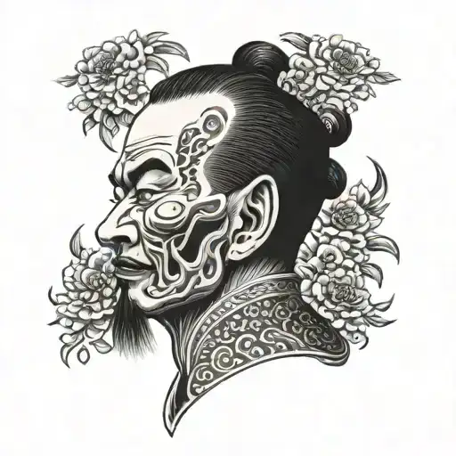 namakubi severed head tattoo design idea