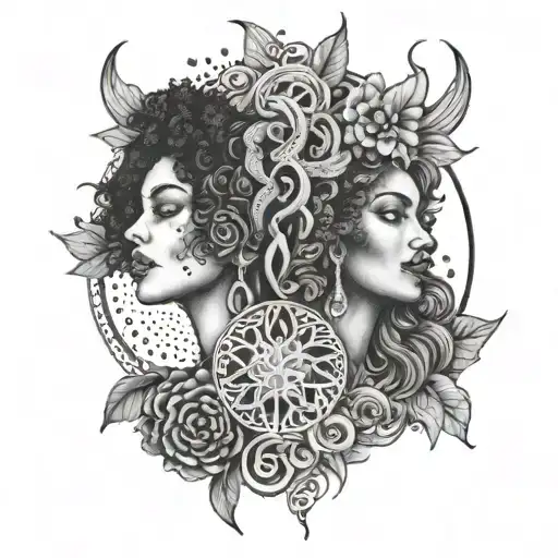 black women good and bad bohemian gemini tattoo tattoo design idea