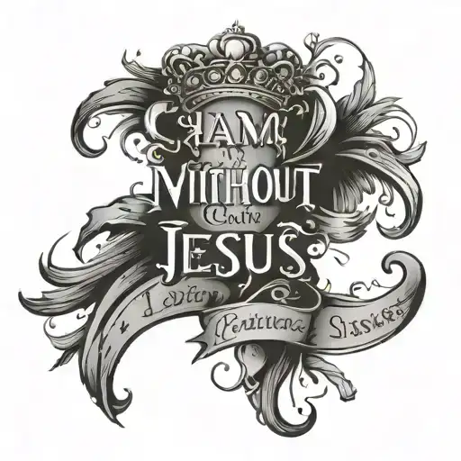 How would a tattoo look with the words *Without Jesus Christ I am nothing with him I can achieve anything*with two heart tattoo design idea