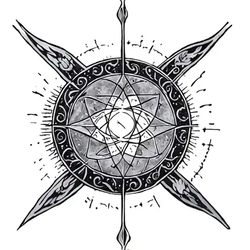 alchemy transmutation circle shape tattoo design idea