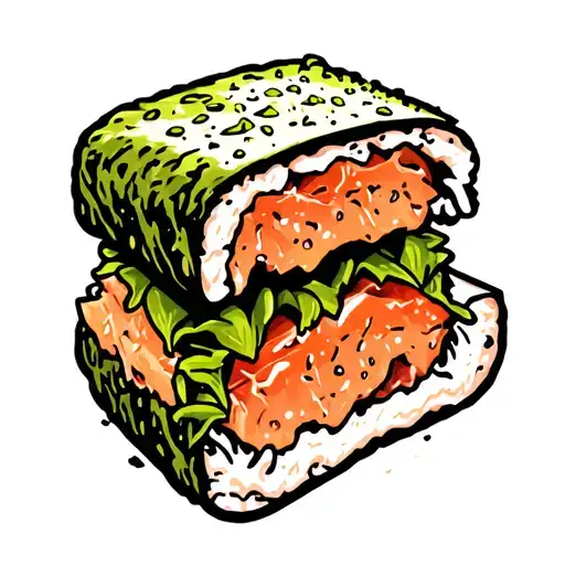 spam musubi American traditional style tattoo tattoo design idea