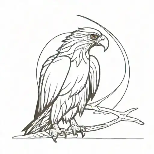 wedge tail eagle holding spear tattoo design idea