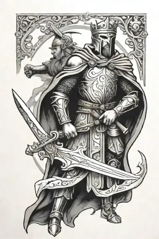 king arthur tattoo design idea