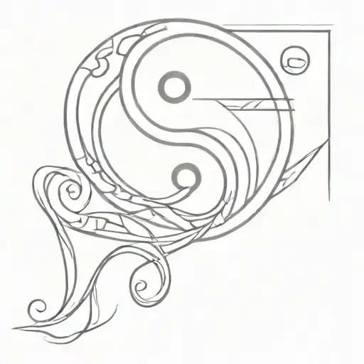 yin yang with endless knot intertwined tattoo design idea