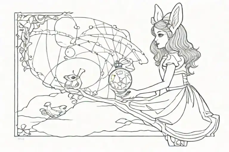 Alice in wonderland + matrix tattoo design idea