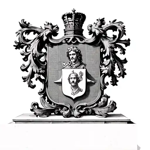 The coat of arms carved on the lectern of Niccolo Machiavelli's statue tattoo design idea