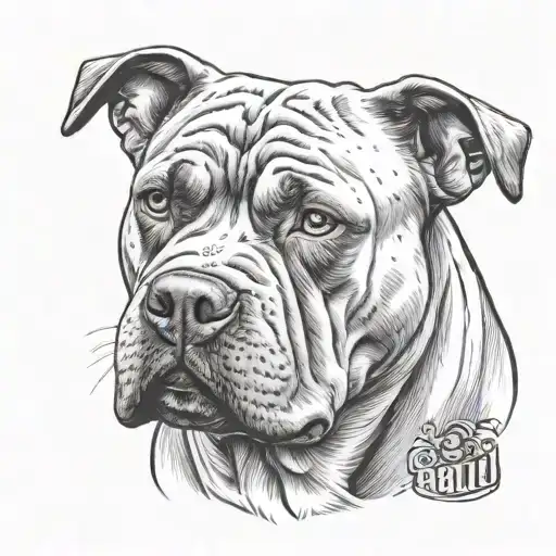 American bully pitbull tattoo design idea