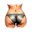 Buttocks tattoo design idea
