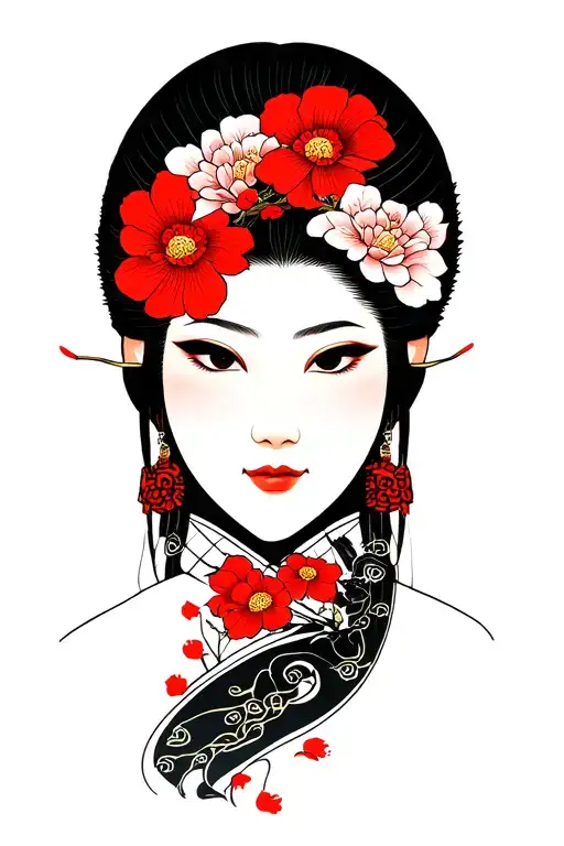 Japanese Village tattoo design idea