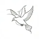Dad Who Passed Away with dove flying tattoo design idea