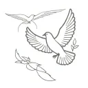 Dad Who Passed Away with dove flying tattoo design idea