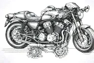 sport bike engine morphing tattoo design idea