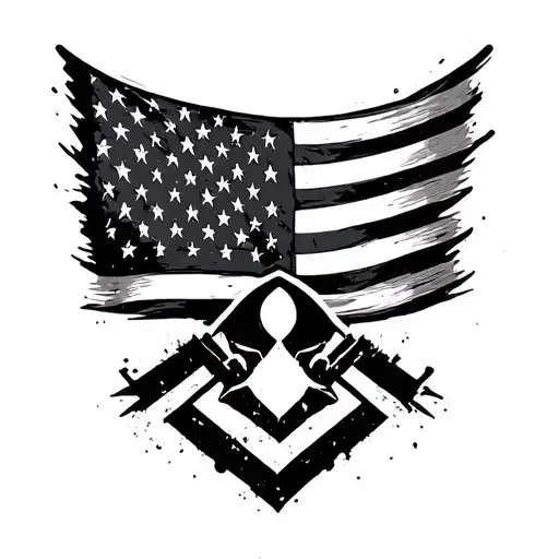Combine the US Flag with the Star Wars Rebellion symbol tattoo design idea