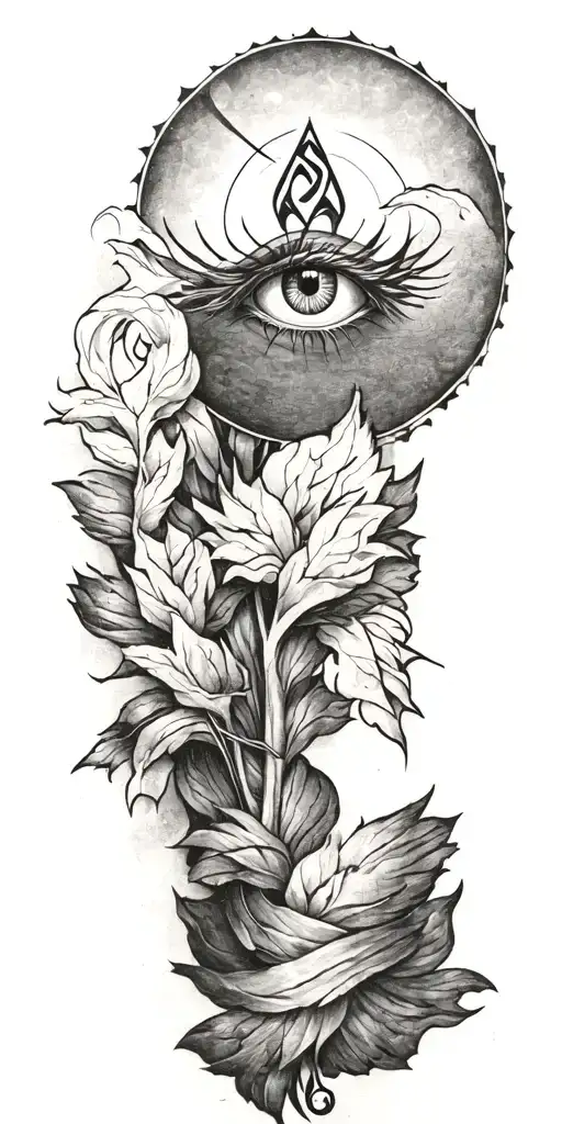 eye of odin rune circle tattoo design idea