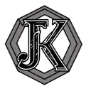 hexagon with letters F J K K letter tattoo design idea