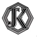 hexagon with letters F J K K letter tattoo design idea