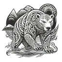 demon polar bear tattoo design idea