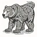 demon polar bear tattoo design idea