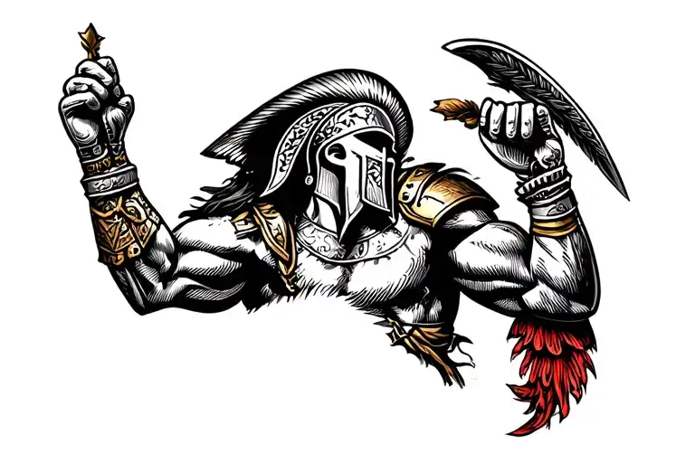 spartan warrior tattoo design idea
