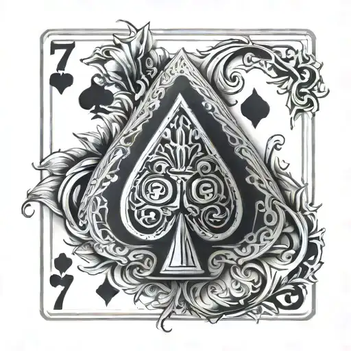 7 of spades And 2 of diamonds poker cards tattoo design idea