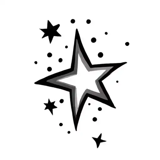 Coverup Stars and Dots tattoo design idea