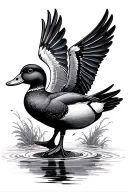 duck flying tattoo design idea