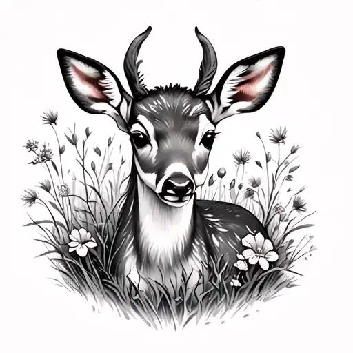 Baby Deer tattoo design idea