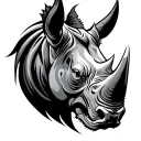 tribal rhino head tattoo design idea