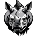 tribal rhino head tattoo design idea
