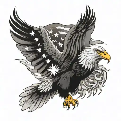 American Flag Eagle tattoo design idea