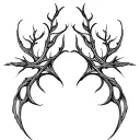 Smooth, branching lines like soft energy veins. Organic and calm, no shading, natural anatomical flow. tattoo design idea