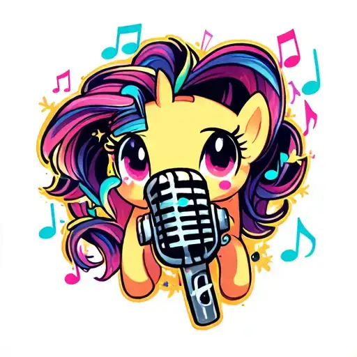 a cutie mark mlp inspired with music notes and a microphone tattoo design idea