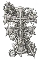 templar cross tattoo design idea