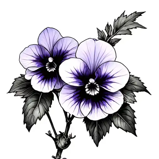 black african violet tattoo design idea