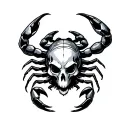 scorpion with skull head tattoo design idea