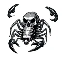 scorpion with skull head tattoo design idea