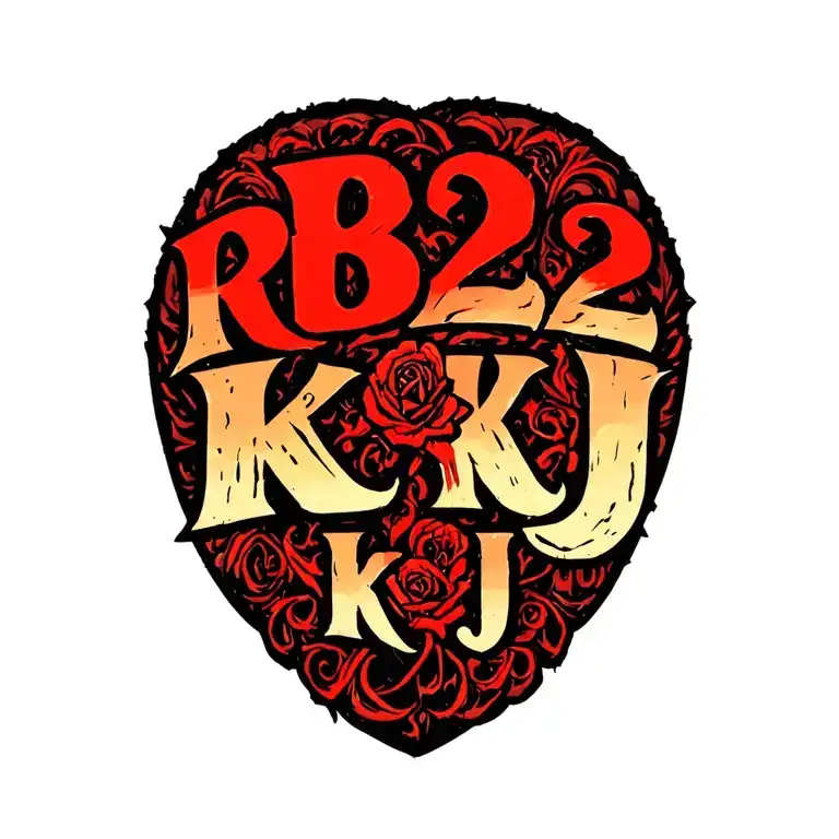 "RB 22 KJ" anti-suicide semi colon incorporated within the design tattoo design idea